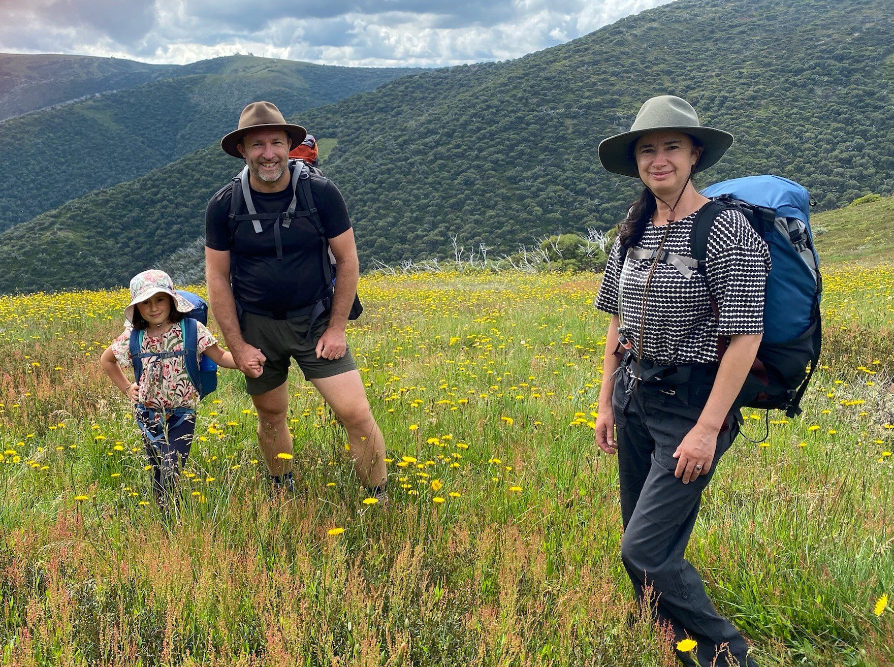 Cathryn Grant, Access Consultant and family hiking the trail