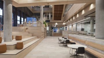 Caulfield Grammar School learning spaces and feature staircase